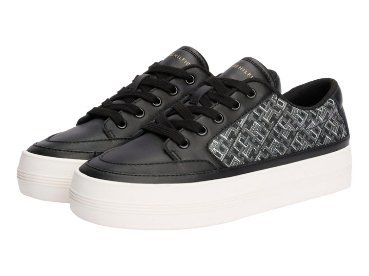 Tenis Tommy Hilfiger Vulc Leather Monogram Negro para Mujer