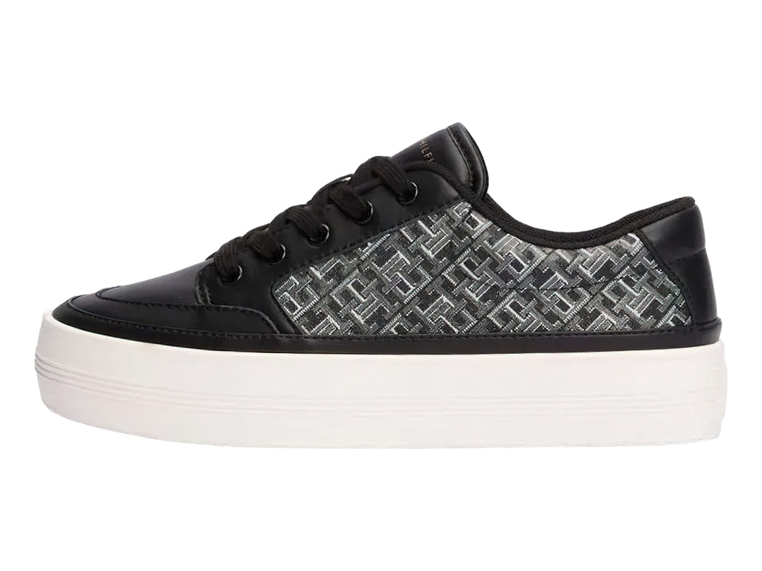 Tenis Tommy Hilfiger Vulc Leather Monogram Negro para Mujer