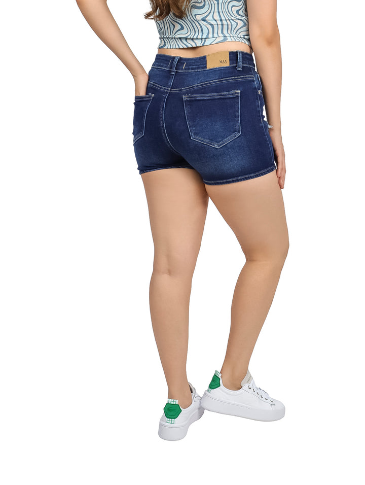 Short Max Denim Stone Obscuro para Mujer