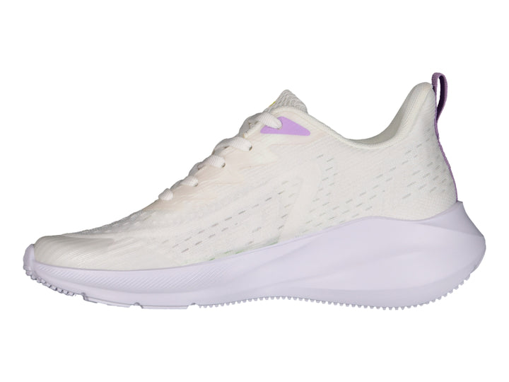 Tenis deportivos Charly en color blanco con detalles en lila, diseño ligero y moderno para deporte.