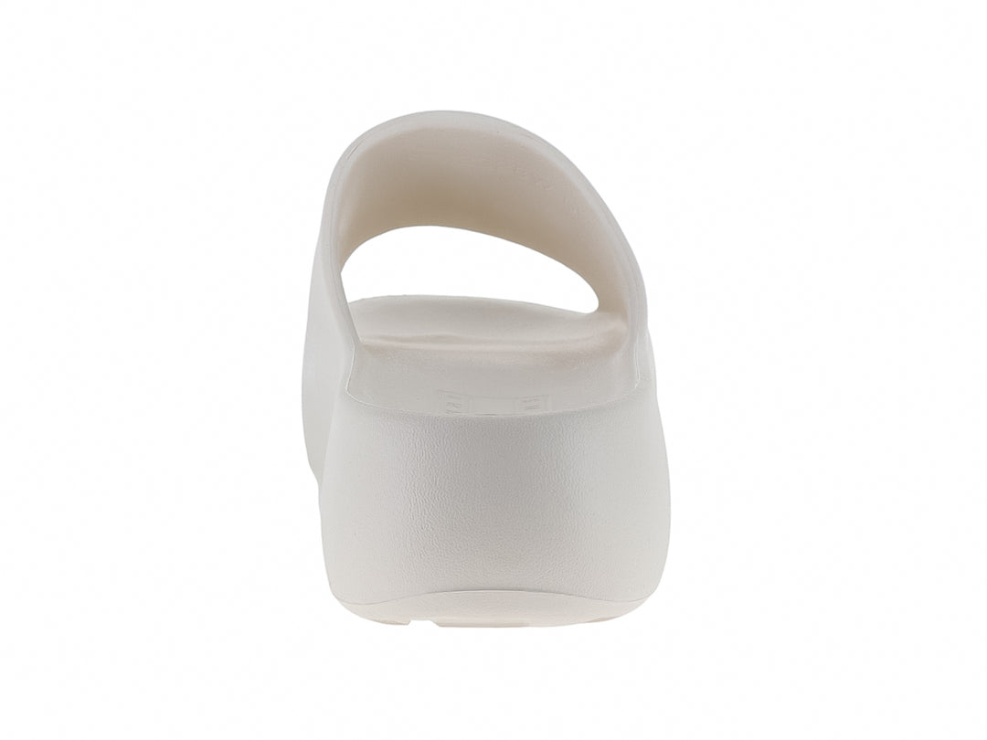 Sandalia slide de plataforma color blanco con logotipo de Tommy Hilfiger.