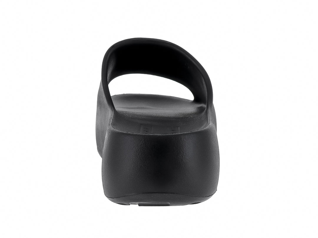 Sandalias slide de plataforma color negro marca Tommy Hilfiger para uso casual.