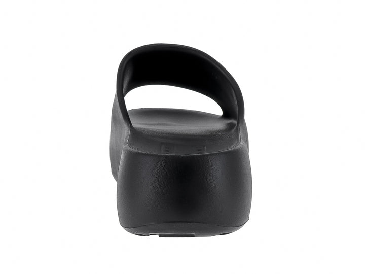 Sandalias slide de plataforma color negro marca Tommy Hilfiger para uso casual.