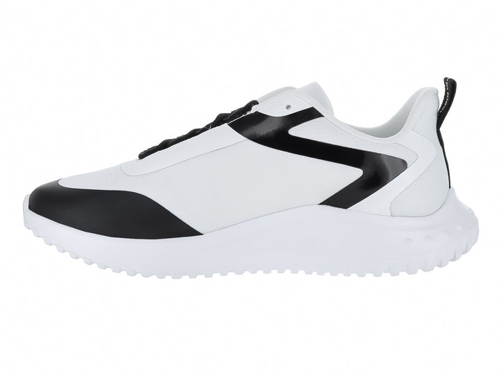 Tenis Calvin Klein modelo EVA Runner en color blanco con detalles en negro y suela blanca robusta.