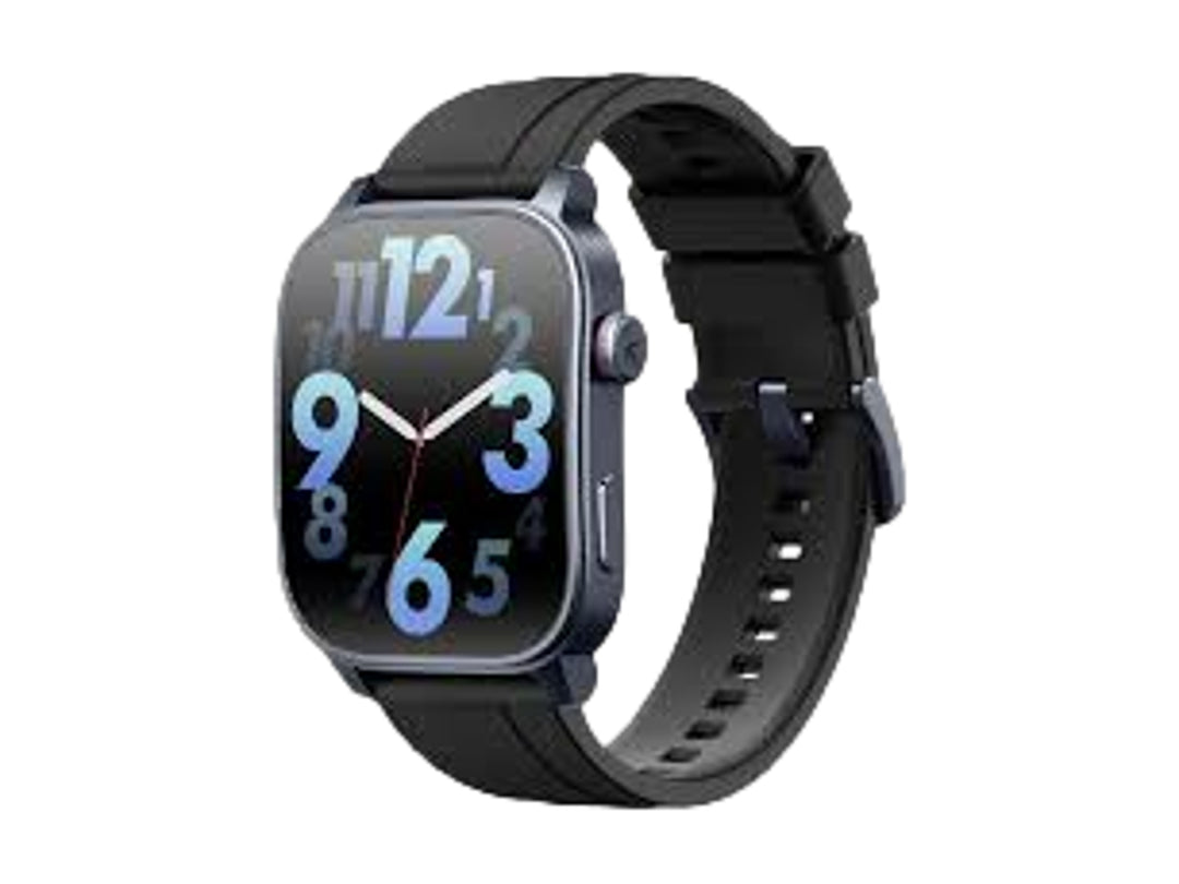 Reloj inteligente KIESLECT KS3 de color negro con pantalla rectangular y correa de silicona.