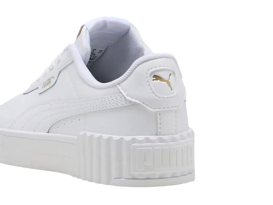 Tenis PUMA Carina 3.0 Blanco y Oro para Niña