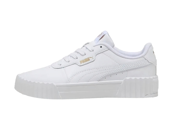Tenis PUMA Carina 3.0 Blanco y Oro para Niña