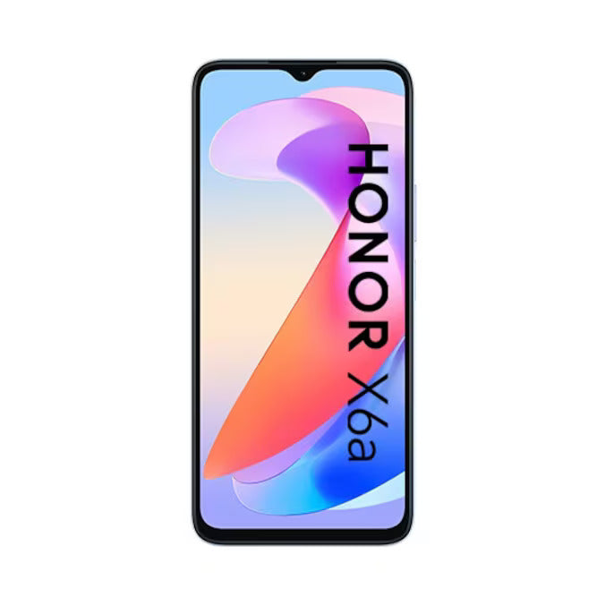Teléfono inteligente HONOR de color azul con pantalla frontal y vista posterior que muestra el módulo de cámaras.