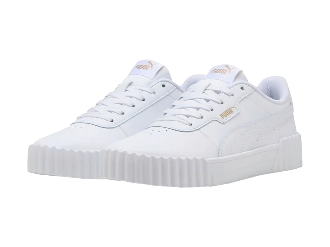 Tenis PUMA Carina 3.0 Blanco y Oro para Mujer