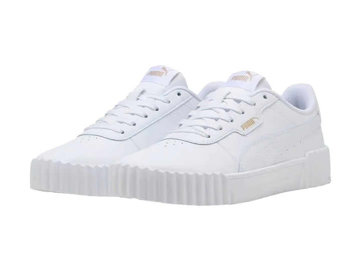 Tenis PUMA Carina 3.0 Blanco y Oro para Mujer