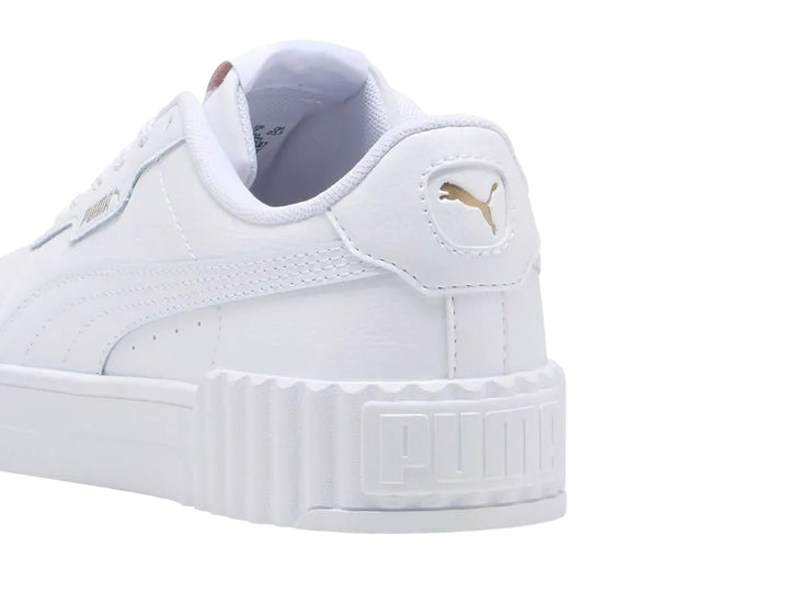 Tenis PUMA Carina 3.0 Blanco y Oro para Mujer