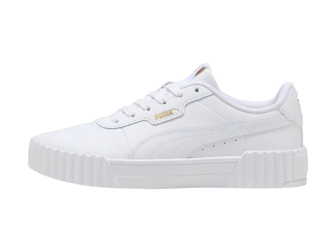 Tenis PUMA Carina 3.0 Blanco y Oro para Mujer