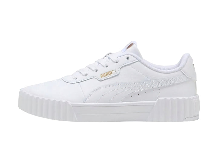 Tenis PUMA Carina 3.0 Blanco y Oro para Mujer