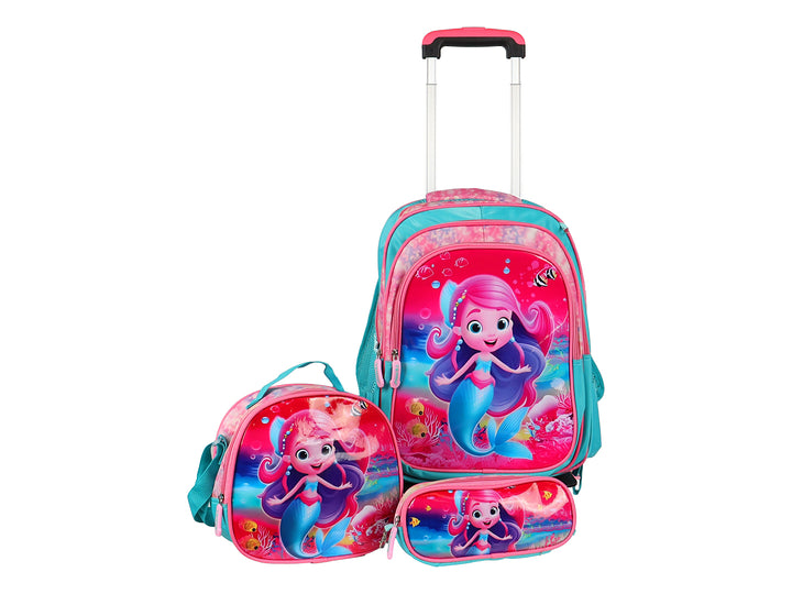 Mochila Rodante Terry Sirena Aqua para Niña