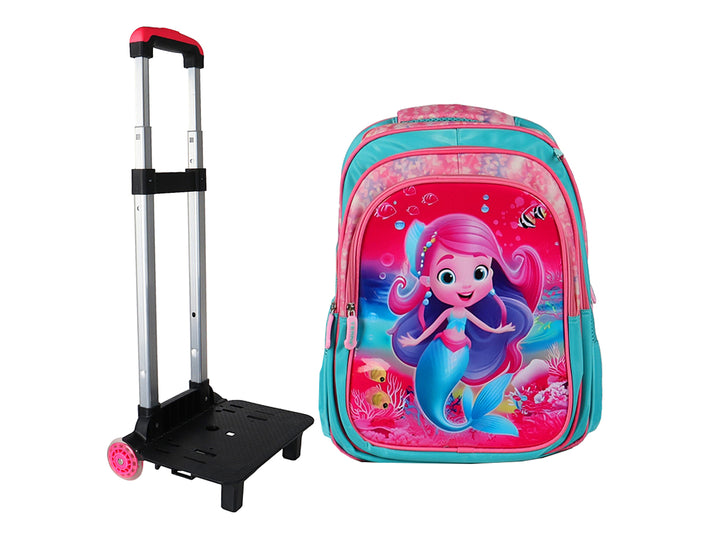 Mochila Rodante Terry Sirena Aqua para Niña