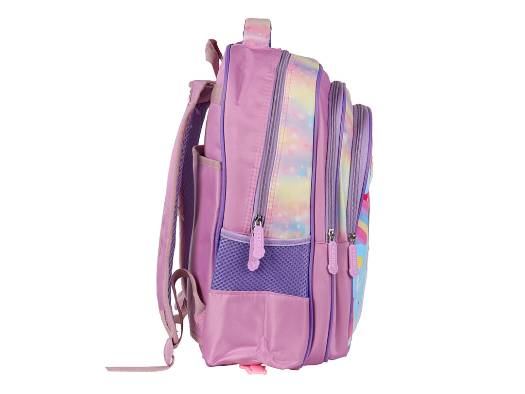 Mochila Terry Unicornio Lila Rodante para Niña