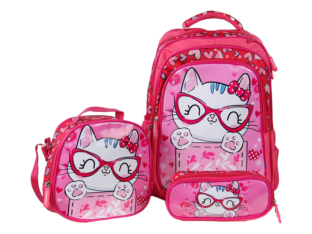 Mochila Terry Gatita Rosa para Niña