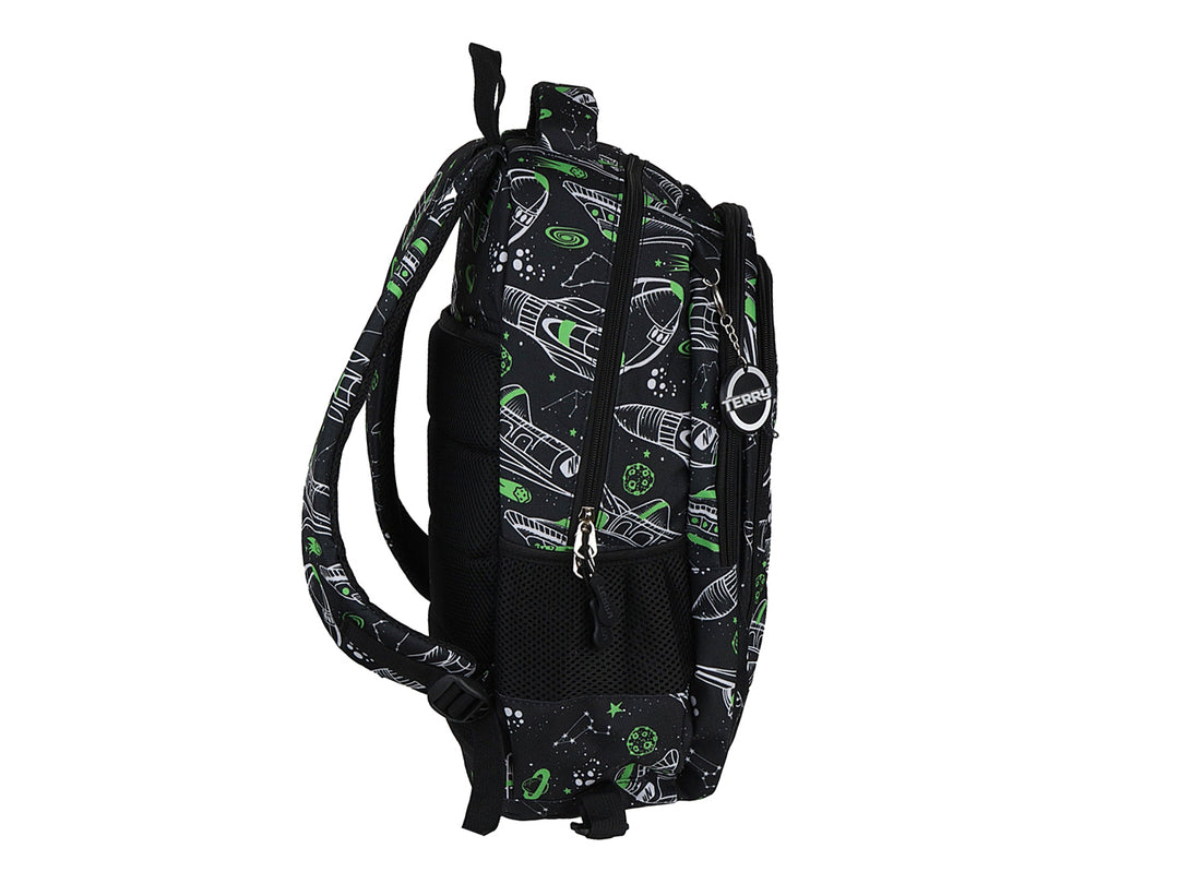 Mochila Terry Nave Espacial Verde/Negro para Nino
