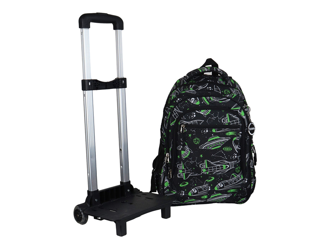 Mochila Terry Nave Espacial Verde/Negro para Nino