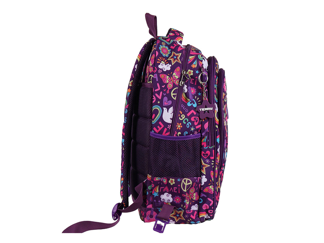Mochila Rodante Terry Lila para Niña