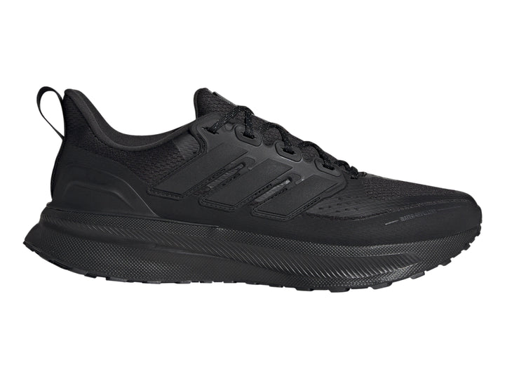 Tenis deportivos Adidas Ultrarun 5 en color negro, vista lateral sobre fondo blanco.