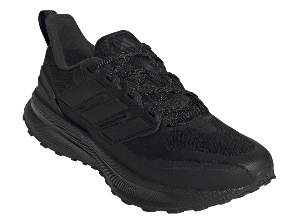 Tenis deportivos Adidas Ultrarun 5 en color negro, vista lateral sobre fondo blanco.
