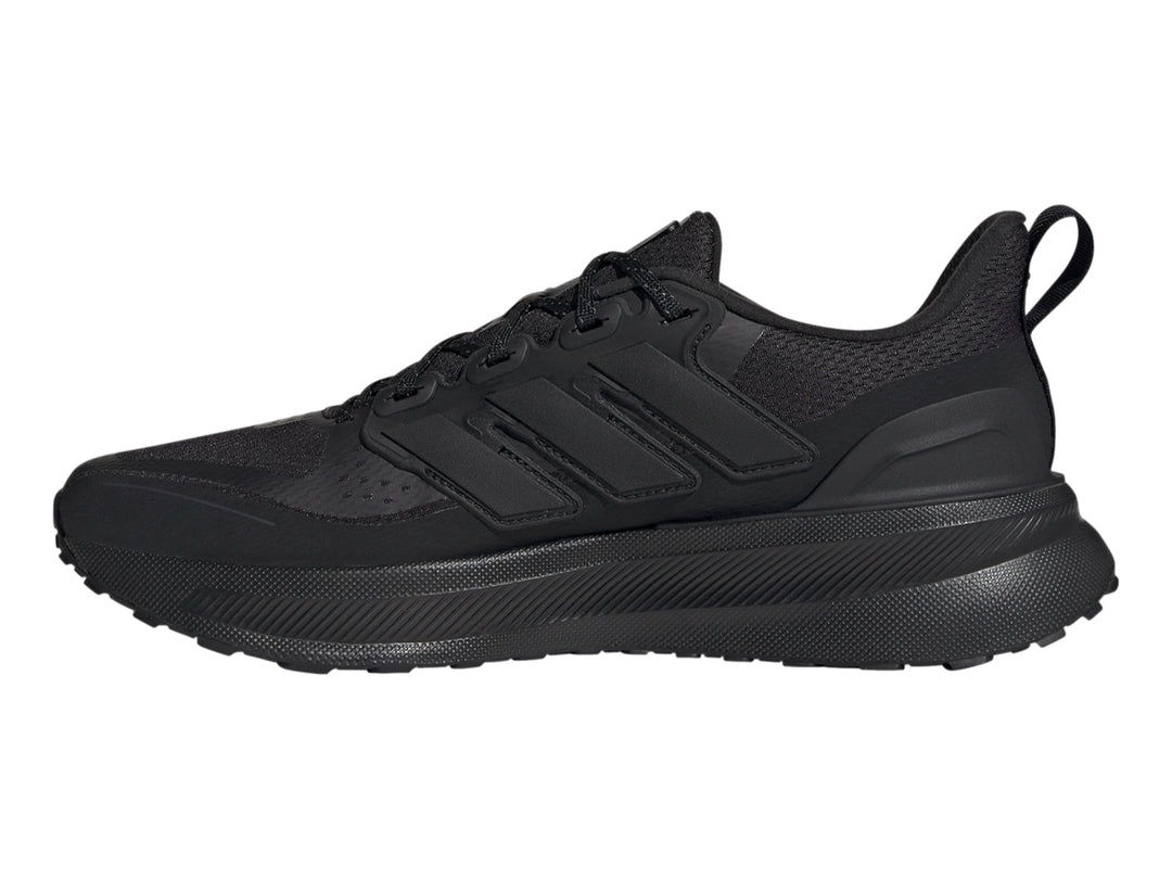 Tenis deportivos Adidas Ultrarun 5 en color negro, vista lateral sobre fondo blanco.
