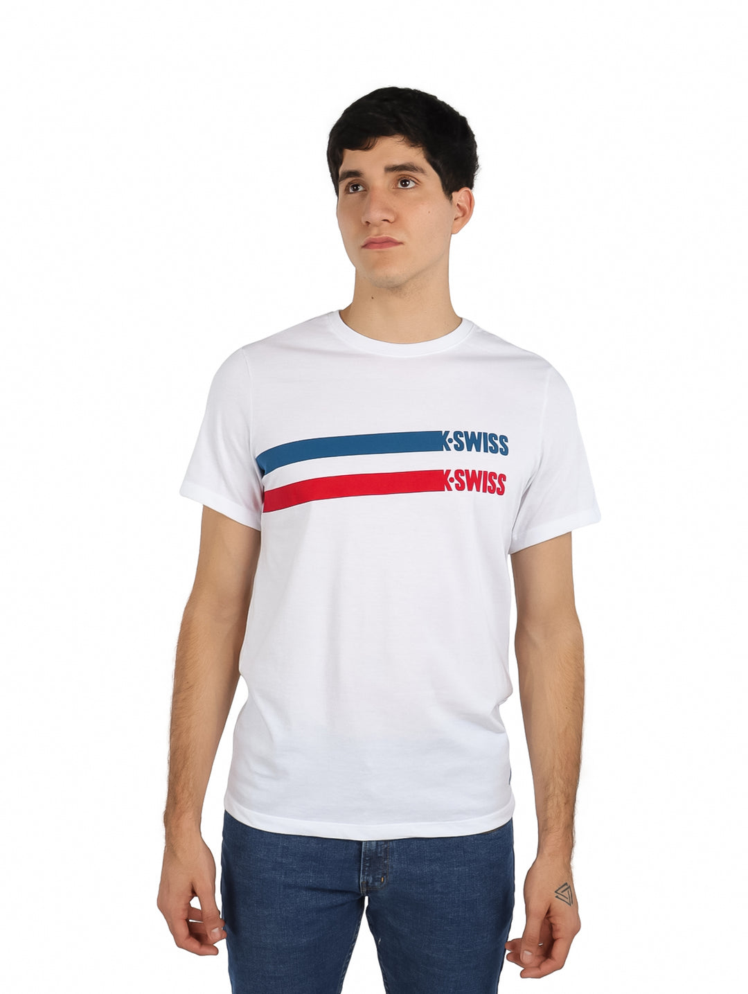 Playera K-Swiss Estampada Blanca para Hombre