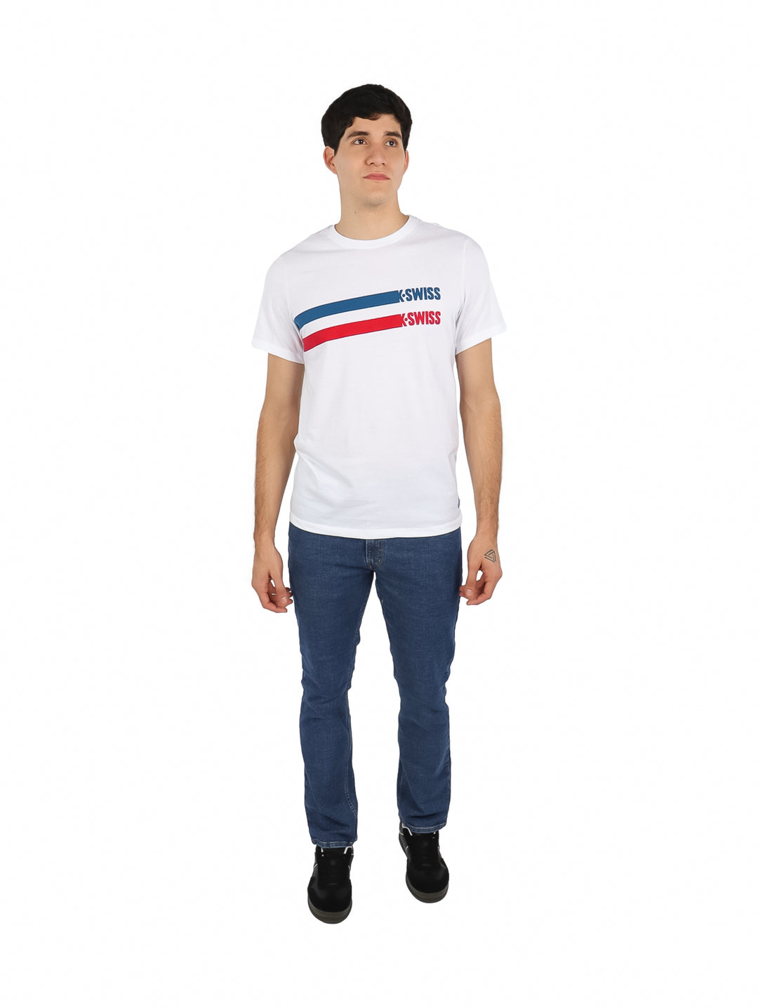 Playera K-Swiss Estampada Blanca para Hombre