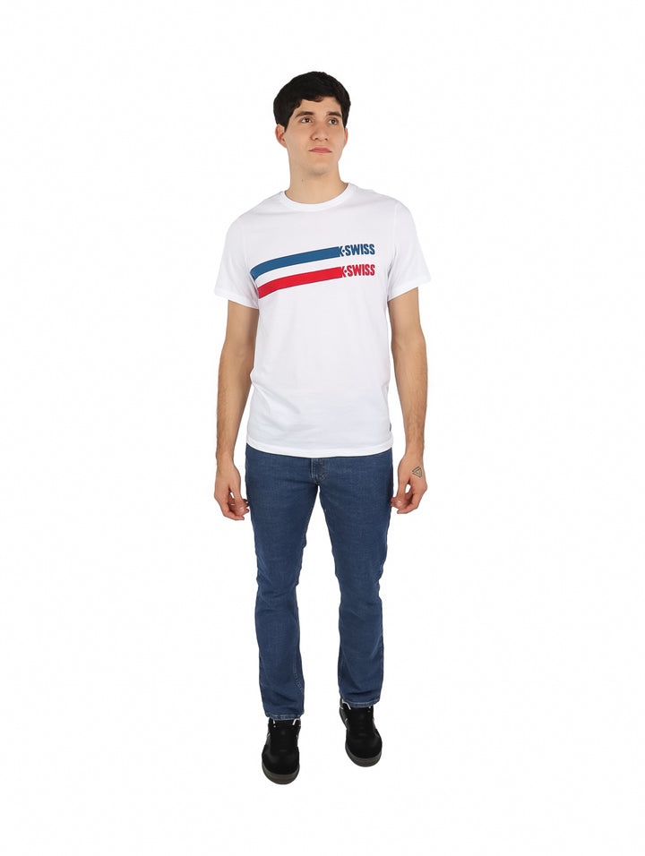 Playera K-Swiss Estampada Blanca para Hombre