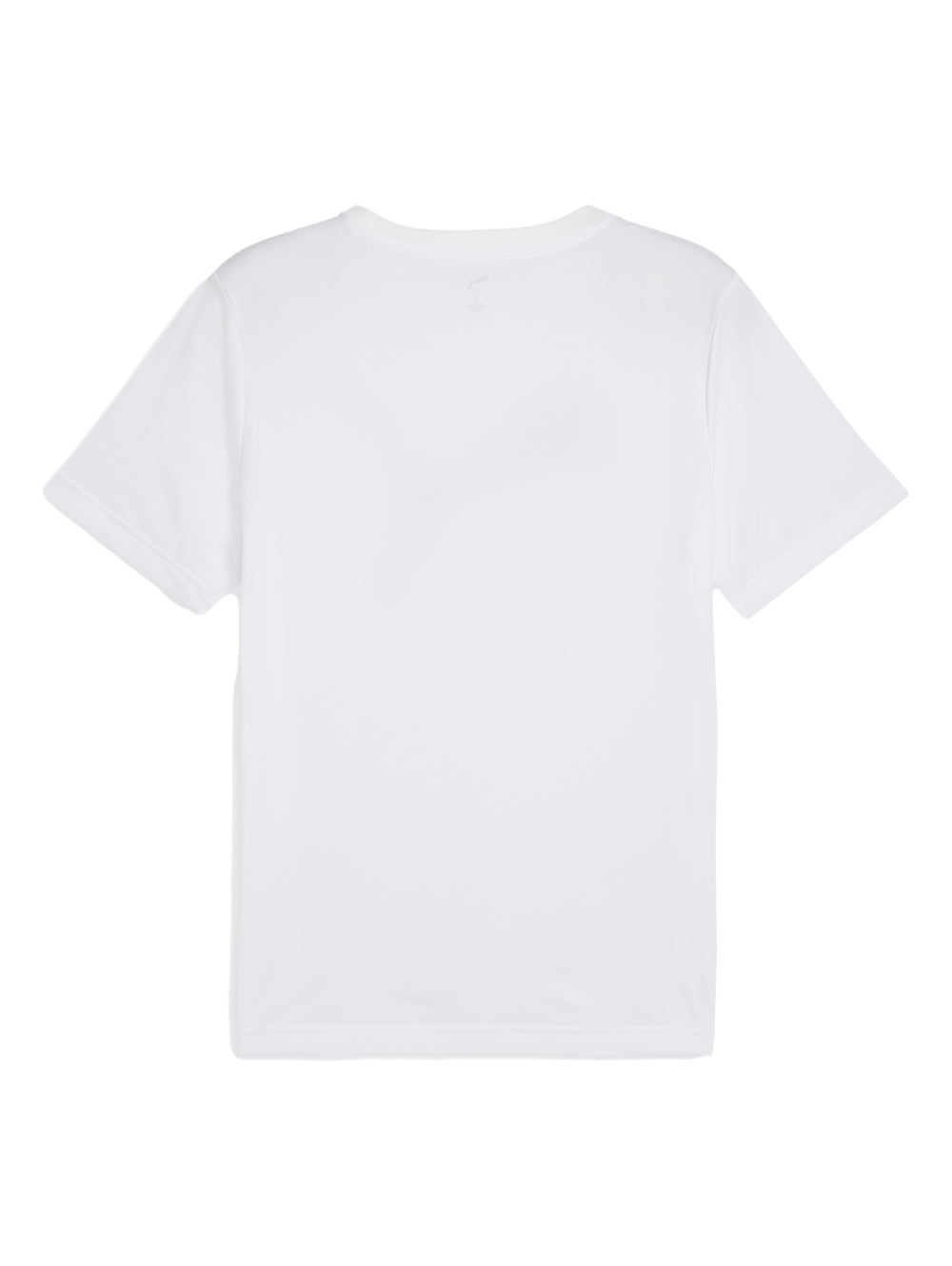 Camiseta blanca de manga corta con logotipo negro de PUMA en el pecho.