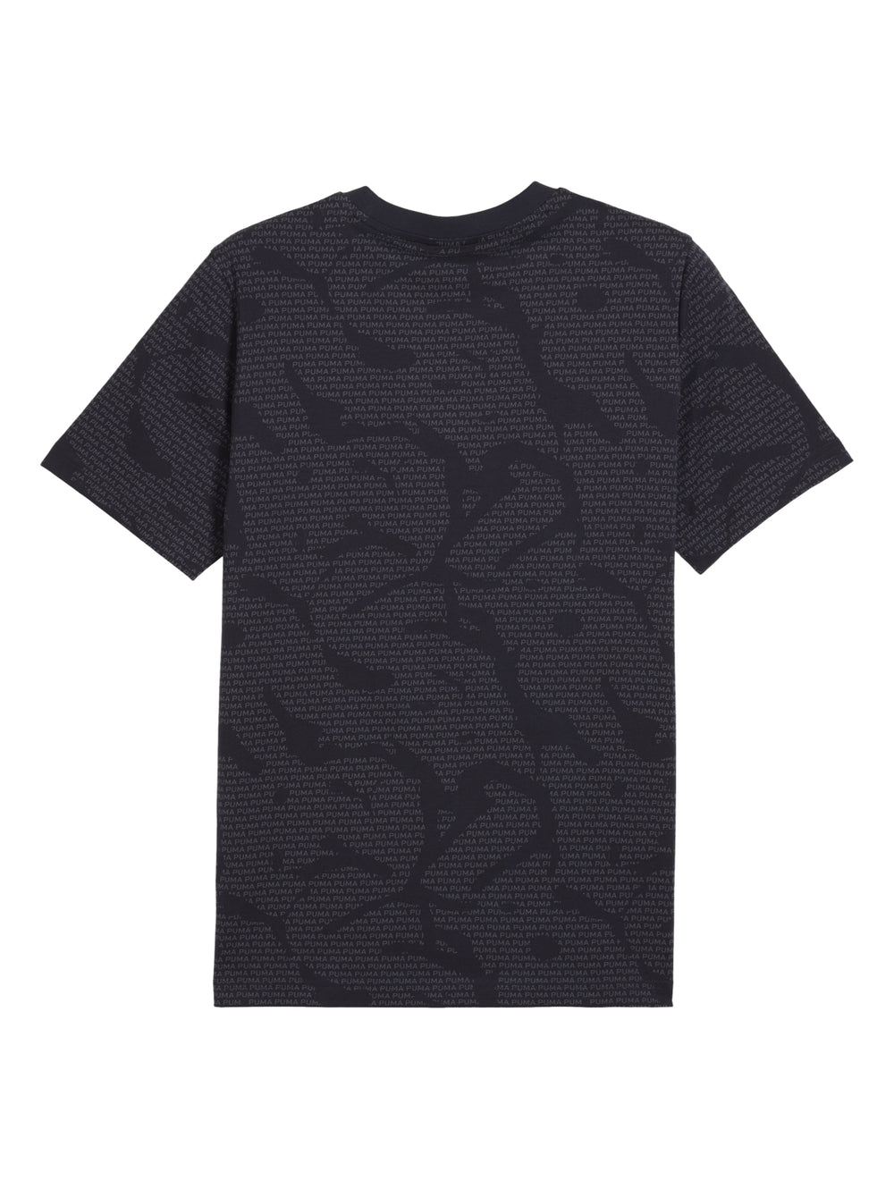 Camiseta PUMA azul marino con estampado repetitivo de logotipos en toda la prenda.
