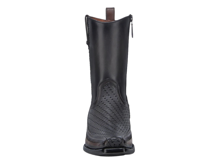 Bota vaquera Cuadra en color gris oxford con detalles grabados y suela marrón.