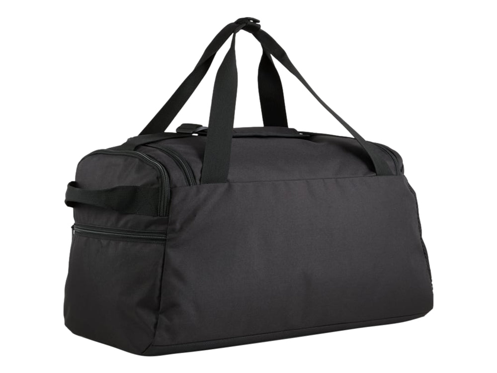 Bolsa de deporte PUMA Buzz Small en color negro con asas y bolsillo lateral de malla.