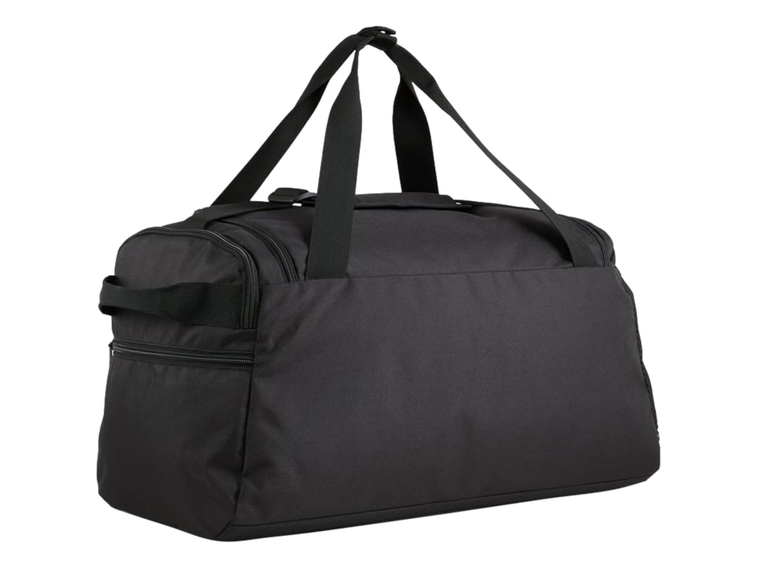 Bolsa de deporte PUMA Buzz Small en color negro con asas y bolsillo lateral de malla.