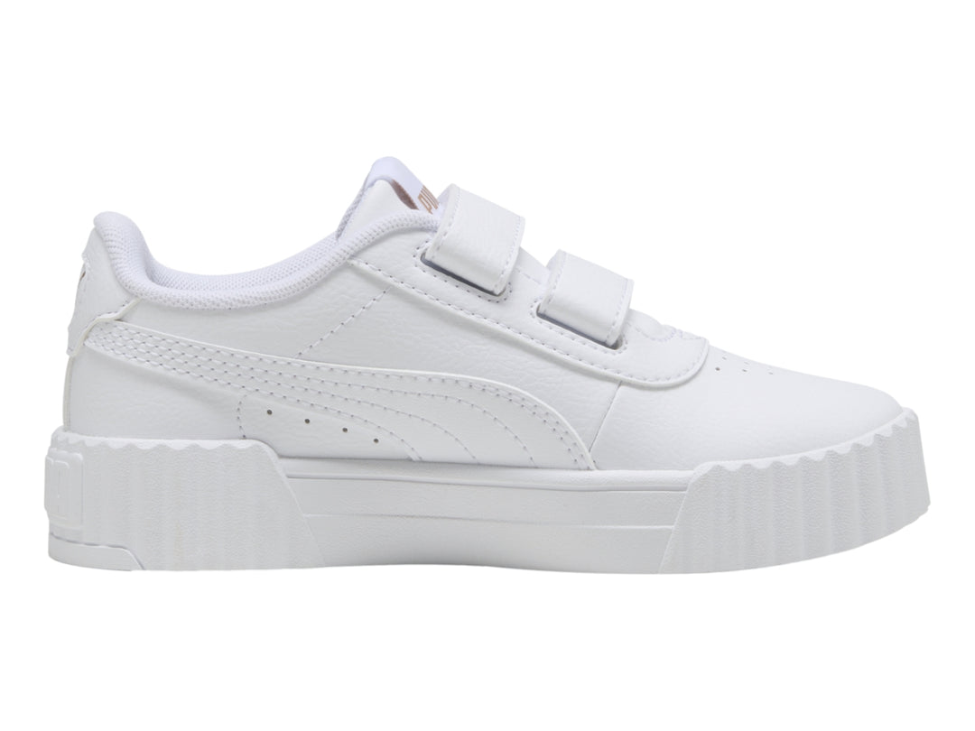 Tenis PUMA Carina 3.0 V Blanco y Oro para Niña
