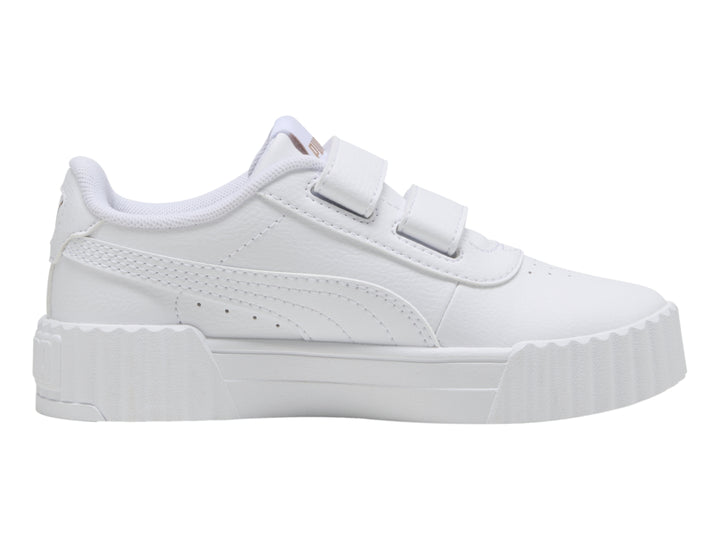 Tenis PUMA Carina 3.0 V Blanco y Oro para Niña