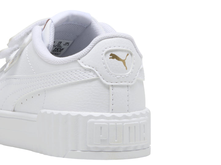 Tenis PUMA Carina 3.0 V Blanco y Oro para Niña