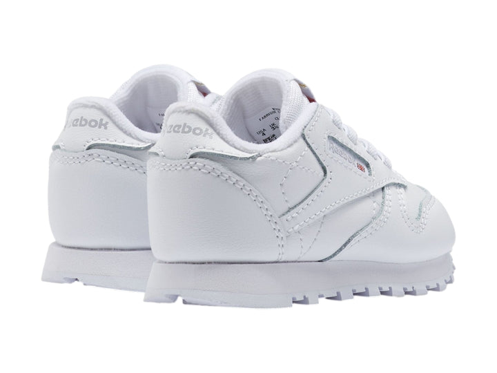 Tenis blancos Reebok Classic Leather de corte bajo para niño o bebé.