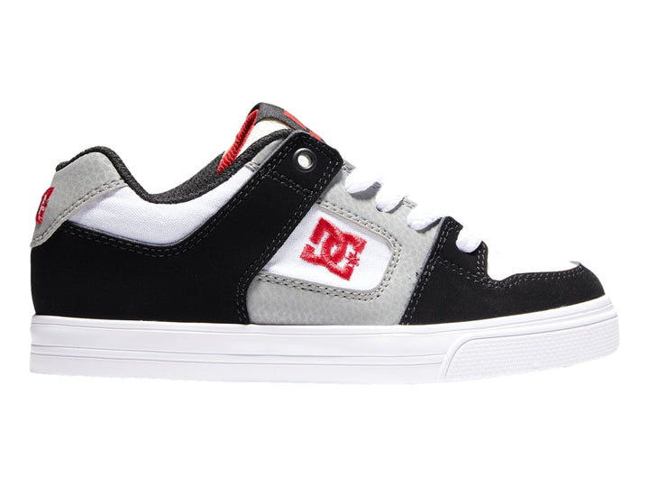 Tenis DC Shoes Pure Blanco, Negro y Rojo para Niño