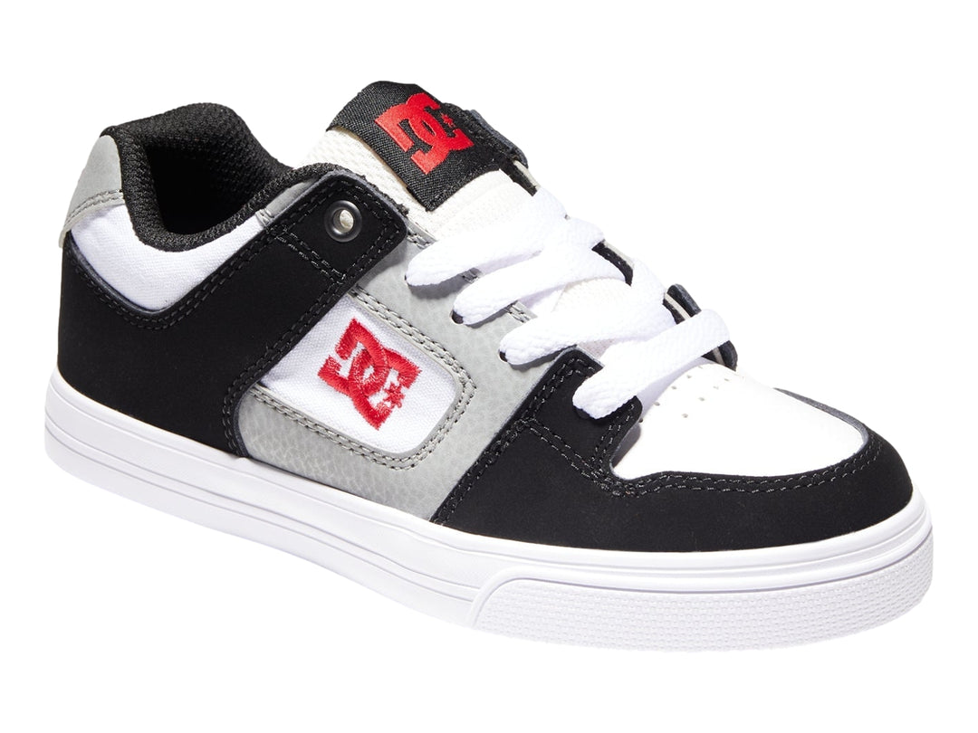 Tenis DC Shoes Pure Blanco, Negro y Rojo para Niño