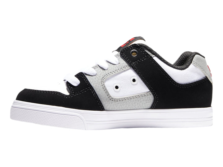 Tenis DC Shoes Pure Blanco, Negro y Rojo para Niño