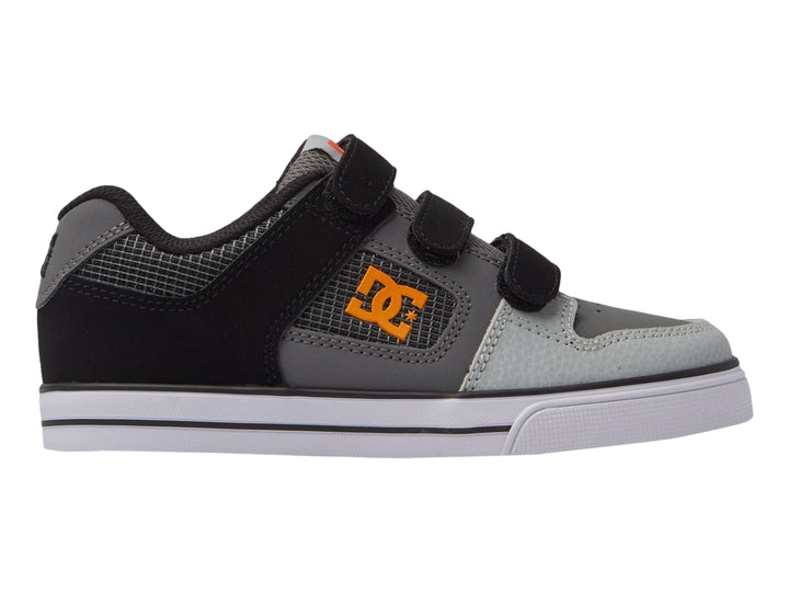 Tenis DC Shoes Pure V Gris y Naranja para Niño