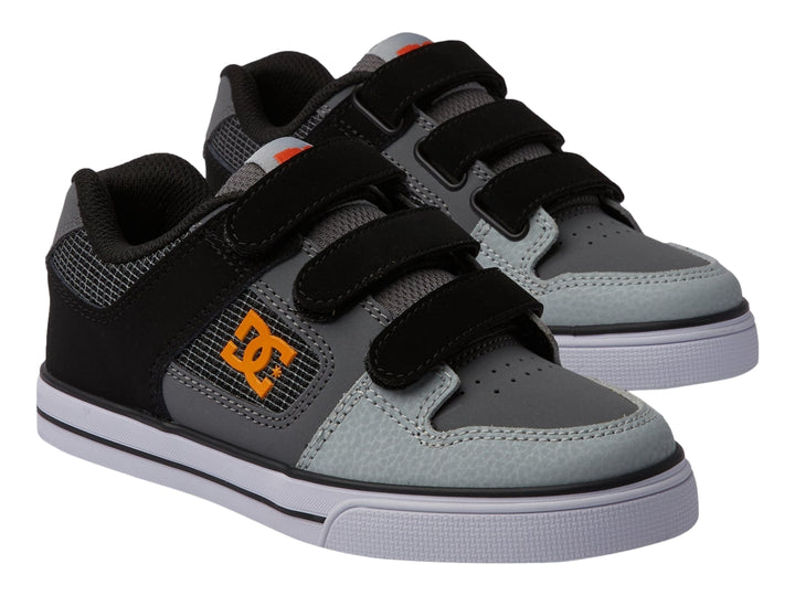 Tenis DC Shoes Pure V Gris y Naranja para Niño