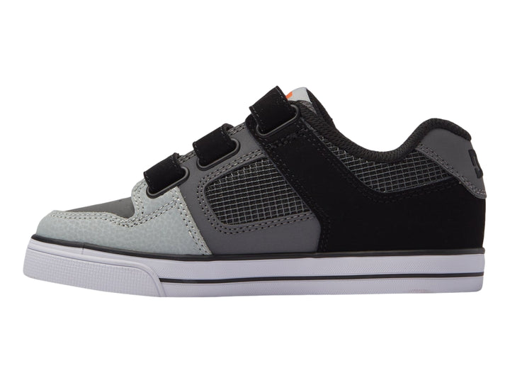 Tenis DC Shoes Pure V Gris y Naranja para Niño