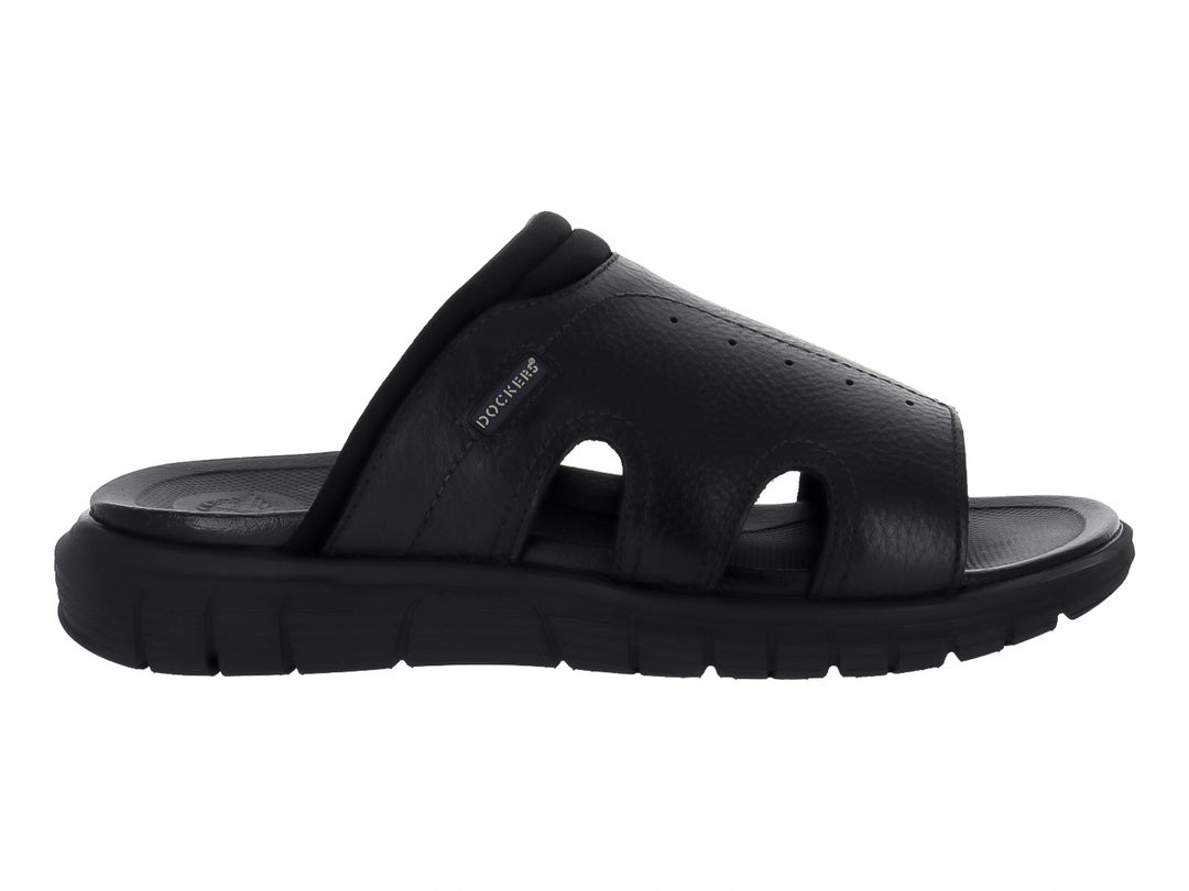 Sandalia Dockers color negro para hombre con diseño de tiras anchas y suela robusta.