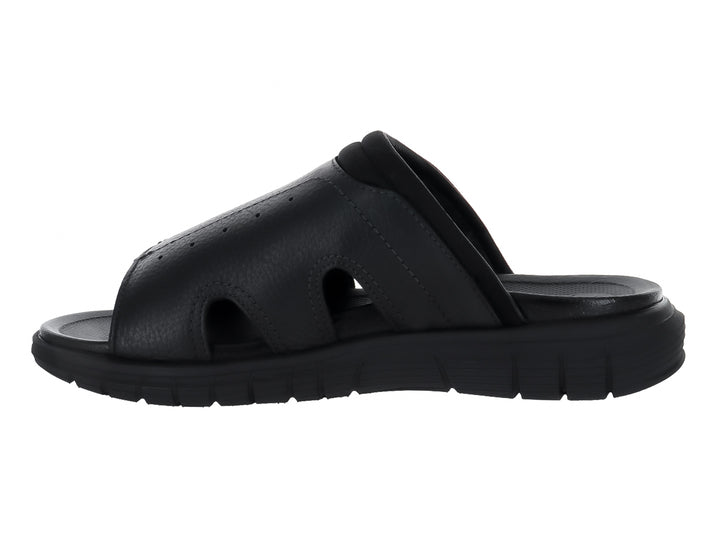 Sandalia Dockers color negro para hombre con diseño de tiras anchas y suela robusta.