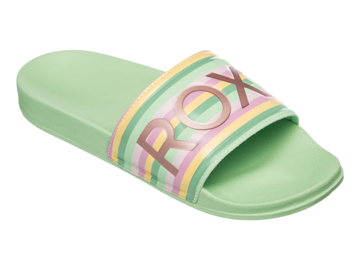 Sandalias Roxy Slippy II Verde Rayas para Mujer