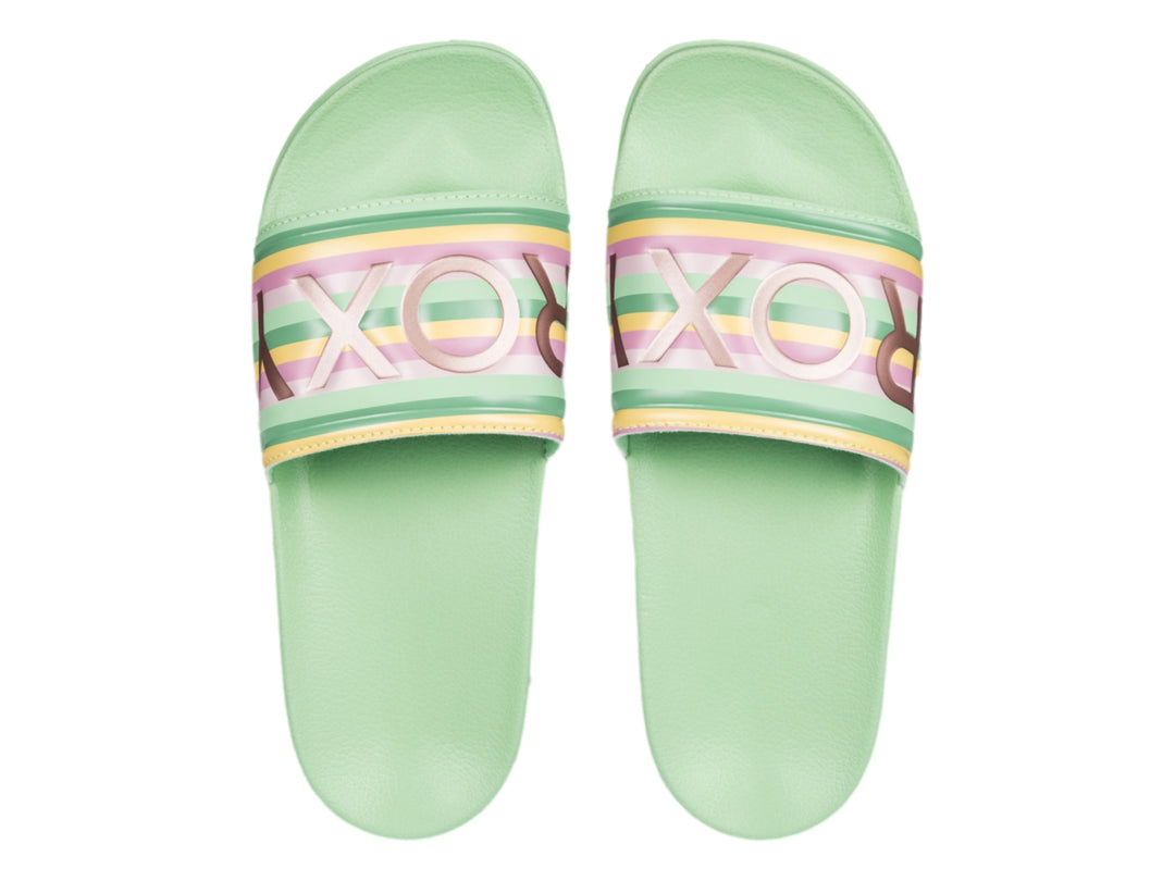 Sandalias Roxy Slippy II Verde Rayas para Mujer