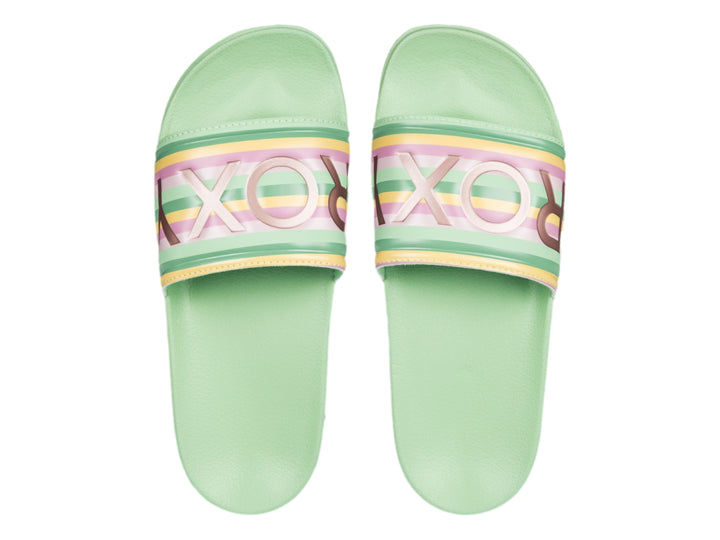 Sandalias Roxy Slippy II Verde Rayas para Mujer